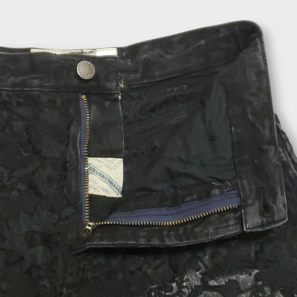 Free People Etienne Field Cutoff Shorts Black Embroidered OB477488 Womens Sz 27‎